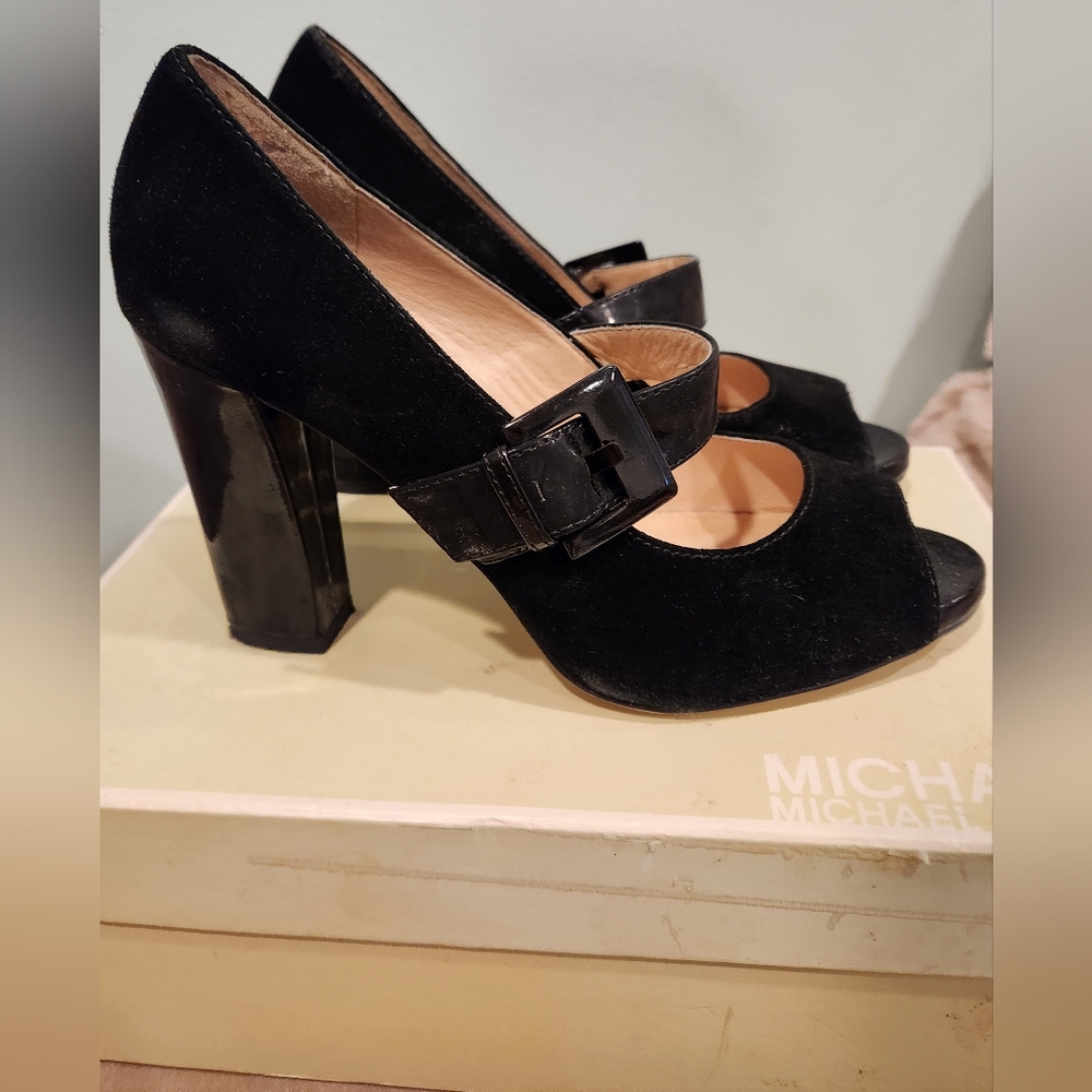 Black Michael Kors Open Toe Heels